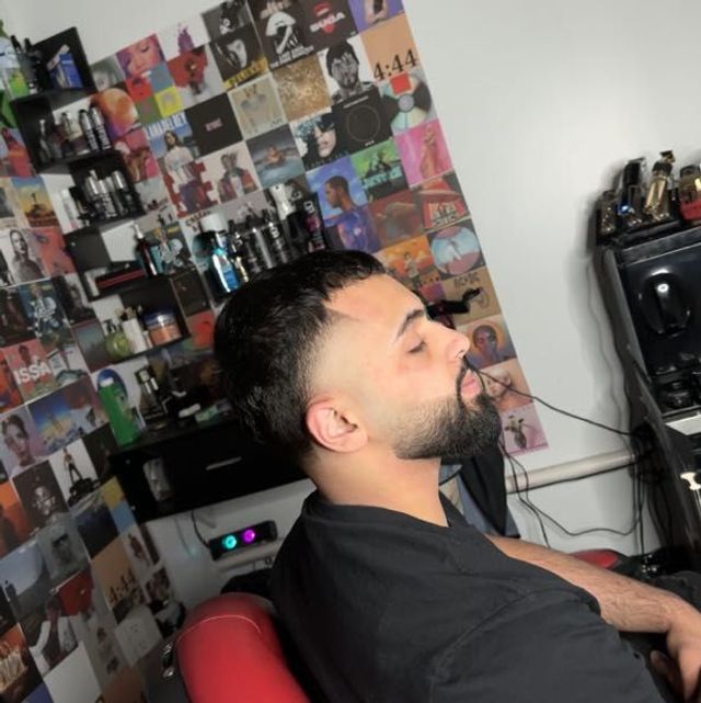 Textured fade seen from the side