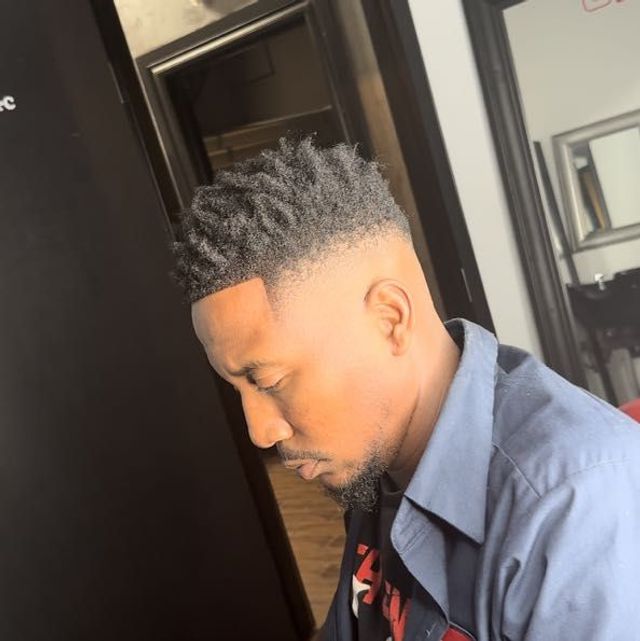 A crisp fade with textured height on top